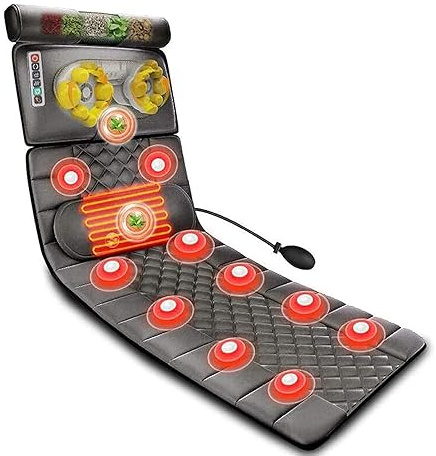 Tapis De Massage Avec 20 Têtes De Massage Shiatsu Pour Le Cou, 9 Modes, 9 Niveaux, Matelas Chauffant, Coussin De Massage Complet Pour Le Cou Et Le Dos, Relaxation Musculaire Des Mollets Lombaires