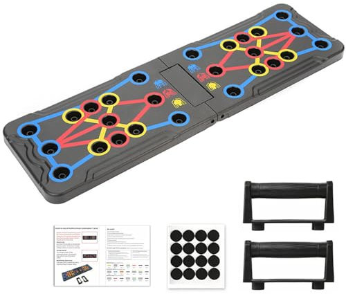 Wesoke Hochschiebbares Brett Multifunktions-faltbare Push-Up-Bar steht System Männer Frauen, 12 In 1 Liegestützgriffe für den Boden, professionelle Brustmuskel-Fitness-Übung Heimtraining Krafttraining