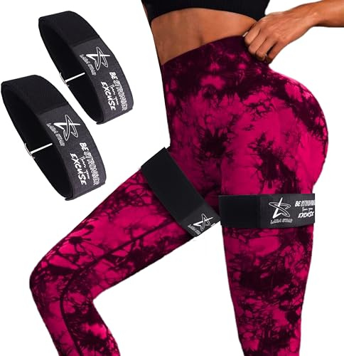 BFR - Fasce di resistenza per glutei da donna, per ridurre il flusso sanguigno per gambe, glutei e fianchi, allenamento, fasce di resistenza in tessuto per squat glutei e cosce