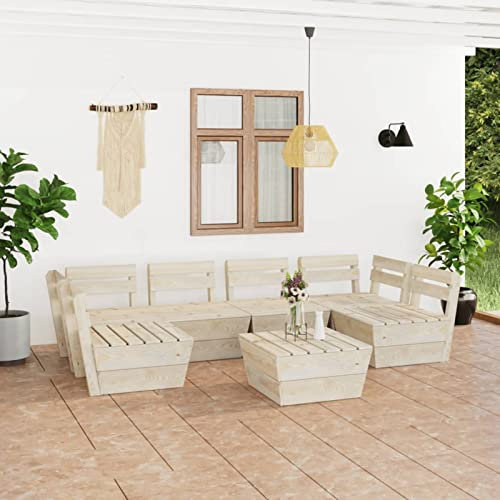 JUDYY 7-TLG. Garten-Paletten-Lounge-Set, Möbelsets, Gartenmöbel, Garten Lounge, Lounge Set, Terrassenmöbel, Loungemöbel Terrasse, Gartenmöbelset, Loungeset, Imprägniertes Fichtenholz