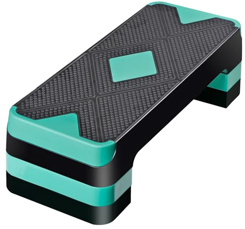 ZENY 26.5 inch Aerobic Step Platform with 4 Step Risers, Height Adjustable Exercise Stepper for Home Gym Workouts, 400 lbs Capacity