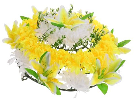 PRETYZOOM Fleurs Artificielles De Cimetière Couronne De Commémoration Funéraire Couronne De Sacrifice Artificielle Réaliste Et Facile À Entretenir Couleur Aléatoire