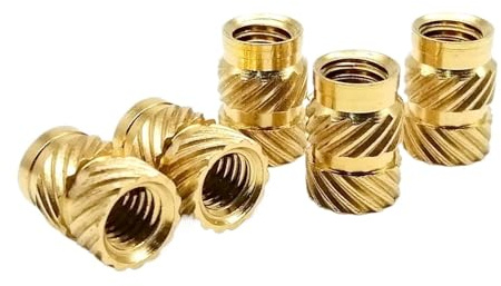 M2 M2.5 M3 M4 M5 M6 M8M10 Brass Copper Embed Insert Nut For Hot Melt Heat Injection Molding 3D Print Double Twill Knurled Thread(Length 15mm,10pcs M8(OD 10mm))