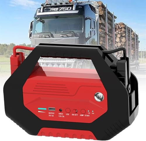 Avviatore di emergenza per auto, 12 V/24 V | Booster di batteria super sicuro per camion e furgoni | Prestazioni in tutte le condizioni atmosferiche (da -20 °C a 85 °C) | Torcia a LED e rica