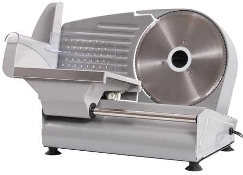Electric Meat Slicer Machine for Home - Deli Food Slicer with 7.5 Stainless Steel Blade, 1-15mm Adjustable Thickness Meat Slicers for Home Use, Easy to Clean, Cuts Meat, Bread and Cheese(Silver)