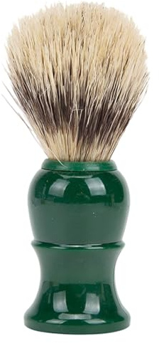 Brocha de afeitar para hombre, herramienta de cuidado suave para barba y vello facial, 10,5 x 4,5 cm, mango verde