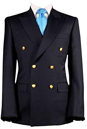 QZI Hommes Veste à Double Boutonnage ajustée Blazer