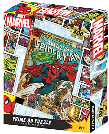 PRIME 3D , Marvel Comics - Spider-Man , 3D Lenticular Jigsaw Puzzle , 46cm x 31cm - 300 pcs , Games & Puzzles , Ages 6+