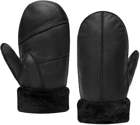 MGGMOKAY lammskinn för män shearling vantar varma läderhandskar