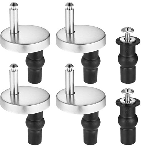 Luabue 4 Piezas Bisagras Tapa WC Kit Universal de Fijación para Asiento de Inodoro Tapa de Inodoro de Acero Inoxidable Tornillos para Asiento Fijación de Asiento de Inodoro