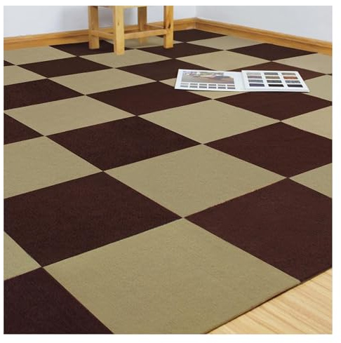 VDLLQYN, Losetas de Alfombra, Alfombra Antideslizante for pelar y Pegar, baldosa for Piso, Papel Tapiz con Efecto de hormigón DIY de 12x12 Pulgadas, Estera insonorizada,Moqueta autoadhesiva(F,15PCS)