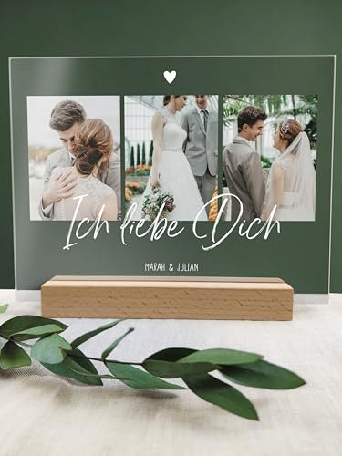 Geschenk Für Frauen - Ich liebe dich Acryl Foto Geschenk personalisiert - Pärchen Geschenke, Personalisierte Geschenke, Partner Geschenke, Valentinstagsgeschenk Für Männer, Geschenk Für Sie