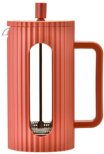 Café Olé Ciao 3 Cup Cafetière, Stainless Steel Gauze, French Press, Red