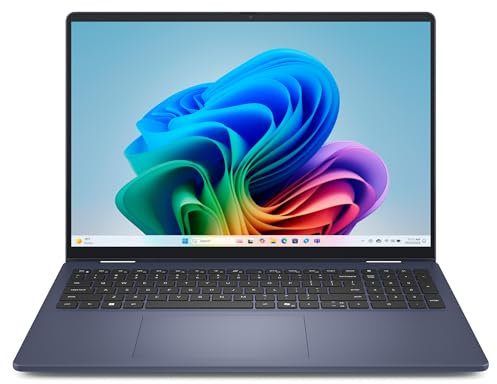 Dell 16 Plus 2-in-1 Laptop Copilot+ DB06250 – 16 2.5K (2560 x 1600) Touch, HDR600, Intel Core Ultra 7 Series 2, 16GB LPDDR5X, 1TB SSD, Windows 11 Home, FHD-Kamera, QWERTZ-Tastatur, Indigo Blau
