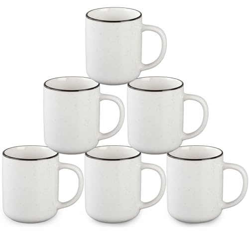 SOVEGLEE Coffee Mugs Set of 6, 12 oz Coffee Cups Ceramic, Ceramic Coffee Mugs with Handle and Speckled Patterns for Latte Tea Cocoa Milk Cappuccino, Microwave & Dishwasher Safe