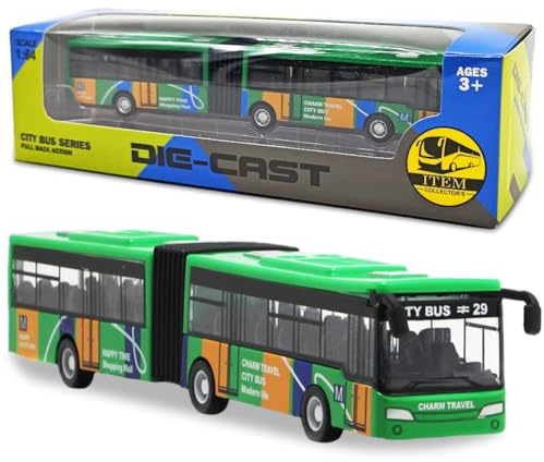 WFKKMEQ Toy Car, Pull Back Vehicle Toy Bus Mini Toycar Bus Model Car Small Bustoy Friction Powered Vehicles Die-cast City Buses Toys Cars Model Educational Toys Birthday Gift for Kids(Green)