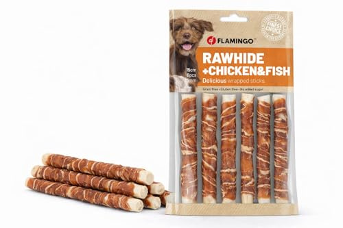 friandises pour Chien - R'Hide bâtonnets au Poulet & cabillaud 15 cm - Ø 1 5 cm - 6 pcs - 180 g - sans Gluten - sans céréales - sans sucres ajoutés