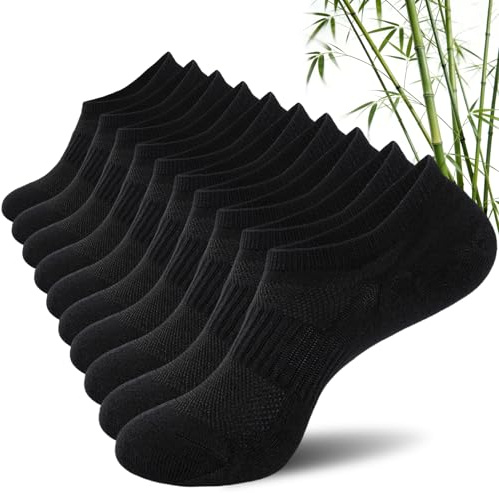 SockWaddles Unisex Seamless Bamboo No Show Trainer Socks, 5 Pairs | No show,Breathable Bamboo Fabric,Seamless Toe & Non-Slip Silcone,Reinforced Toe and Heel,Moisture-wicking