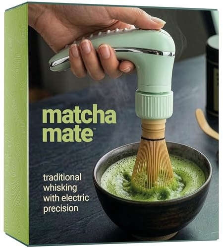 Matcha Mate Electric Powered Bamboo Whisk - Traditional Whisking with Electronic Precision - Rechargeable Portable Tea Frother, Stirrer, Mixer, Making Machine Set Accessories Kit - Gift (Gift Set)