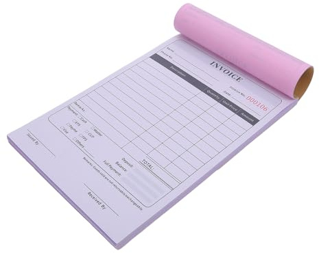 GLEAVI Carnet de Reçus en Anglais 2 Parties, Bloc de Factures Fiscales 100 Pages, Formulaire de Commandes Commerciales pour Petites Entreprises, Reçu de Taxi et Suivi de Marchandises