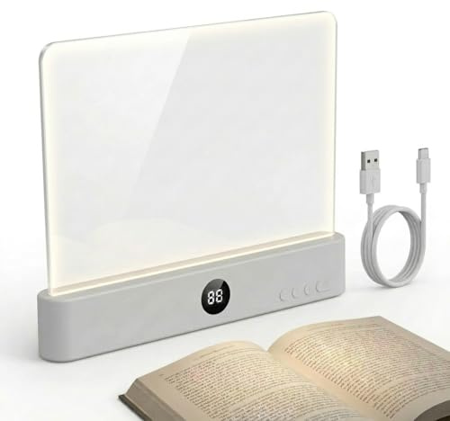 Witfoam Luz Panel de Lectura LED para Libros, Panel Acrílico Ultradelgado, Multifuncional como Luz de Marcador y Luz Nocturna, Compacta y Portátil para Lectura en Cama, Estudio, Viajes o Aire Libre