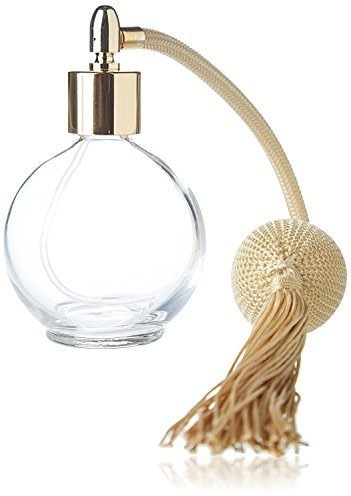 Classic Round Bottle 78ml Tassel Refillable Perfume Atomizer, Filling Funnel & Box (Gold)