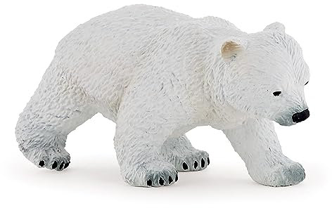 PAPO -Dipinta a mano- figurina-Fauna Selvatica -Bebè Orso polare cammina -50145-Collezione -Adatto a bambini e bambine - A partire dai 3 anni di età
