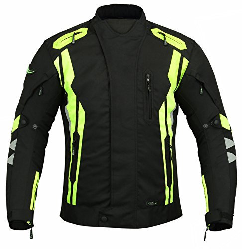 RIDEX Hivis CJ7 Mens Motorbike Motorcycle Waterproof Jacket Protection (3XL)