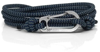 Titanium Carabiner Climbing Bracelet - Handmade in The UK and Adjustable - Waterproof Climber Bracelet - (Storm)