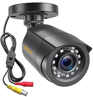 Anlapus 1080P Telecamera Analogica di Sorveglianza per Esterni, 2MP Videocamera Cablata AHD/960H/CVI/TVI, Visione Notturna da 24 m, IP66 Resistente alle Intemperie