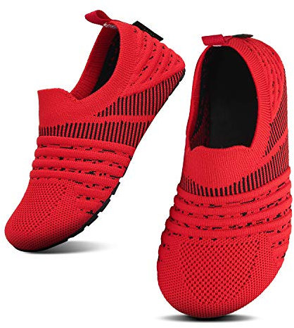 SAGUARO Mädchen Hausschuhe Kinder Pantoffeln Jungen Slippers Rutschfest Yoga Kleinkinder Schuhe Unisex-Baby Indoor Weich Walkingschuhe Hüttenschuhe Red 32/33 EU