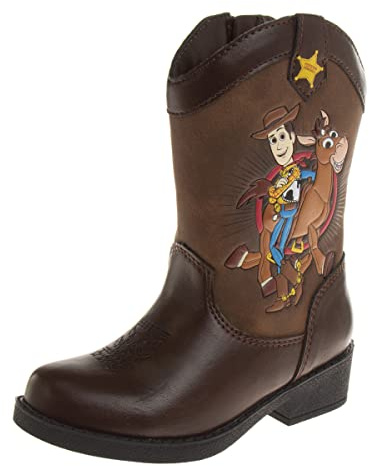 Disney Pixar Toy Story Woody Bottes western cowboy pour enfant, Marron, 12 Little Kid