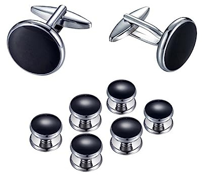 Lot de 8 boutons de manchette pour homme - Boutons de manchette et clous pour chemise de smoking - Pour mariage, Saint-Valentin, festival, anniversaire, remise de diplôme, 20mm x 18mm, Cuivre