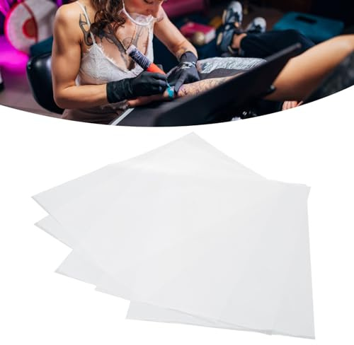 Papel de Transferencia de Tatuaje Transparente de 50 Piezas, Papel de Película de Transferencia de Tatuaje Térmico de Patrón Transparente para Diseños de Tatuaje Precisos