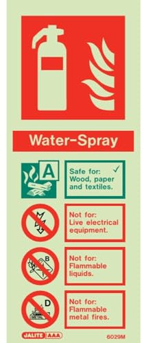 Jalite Water-Spray Fire Extinguisher Sign - 6029M - Rigid PVC