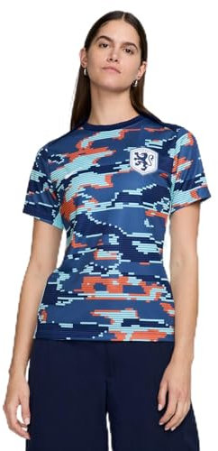 Nike Women's Netherlands Damen Dri-fit Academypro Short-Sleeve Top Pm, Blue Void/Copa/White, XL