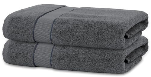 BANANALU 2 Badetücher 70x140 cm 100% Baumwolle Badetuch Duschtuch Anthrazit