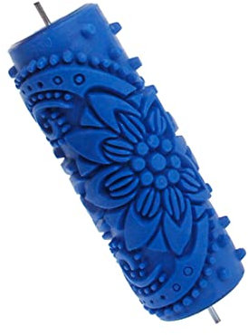 1PC Rubber Embossed Flower Pattern DIY Paint Roller Sleeve Decorative Texture Roller for Wall Painting Machine