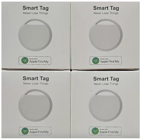 Oscanna Air Tracker 4-Pack – Works with Apple Find My App, GPS Finder for Keys, Wallet, Pets & Bags WHITE