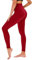 TNNZEET High Waist Leggings Damen Elastische Leggins Weiche Sporthose für Sport Gym,Rot,L-XL