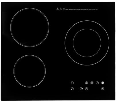 Ceramic Cooktop, Electric Cooktop, 3 Burners Radiant Electric Stove Top with Timer, Child Safety Lock, Sensor Touch Control, 2600W 110V