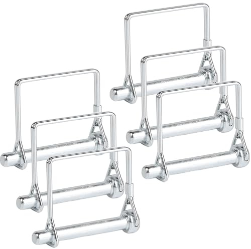 Perno di sicurezza 6 pezzi, coppiglie quadrate rettangolari, 10x60 mm Perno di accoppiamento, bullone di sicurezza, coppiglie per tubi con chiusura a scatto, per rimorchi agricoli, fattorie, giardini