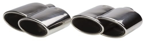Simoni Racing TRX/83 Terminali di Scarico Universali, Kit 2 Terminali Ovali Uscita Inclinata Doppia 200 x 75 mm, in Acciaio Inox