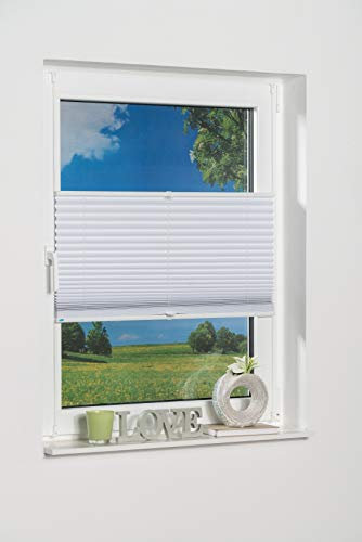 K-home 444192-7 Klemmfix-Plissee Palma Weiß 100 x 130 cm +++Verdunklung+++