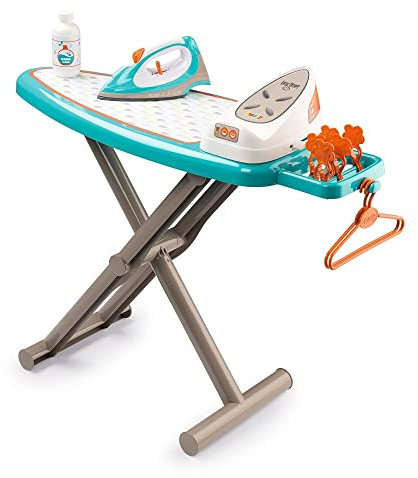 Smoby – Bügelbrett für Kinder – mit Bügeleisen, Dampfstation, Wäscheklammern, Soundgeräuschen, klappbar, für Jungen und Mädchen ab 3 Jahren