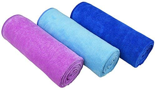 MAYOUTH en Microfibre Serviettes de Sports Séchage Rapide et Absorbant Serviette de Gym entraînement Serviettes de Sueur Gym Fitness Yoga Le Camping 3Pack 40cm x40cm (Bleu foncé+Bleu Clair+Violet)