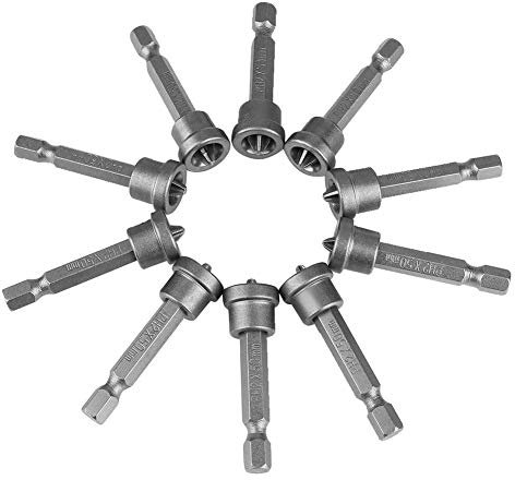 KSTE 10Pcs 50mm PH2 Hex Shank Magnetic Screwdriver Bits Set for Drywall Plasterboard Locating