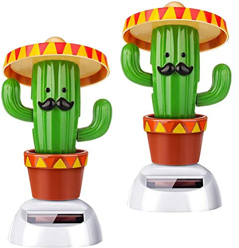 2 pezzi cactus solare danza giocattolo risparmio energetico bambole danzanti oscillanti animato bobble ballerino per auto ufficio casa scrivania Decor