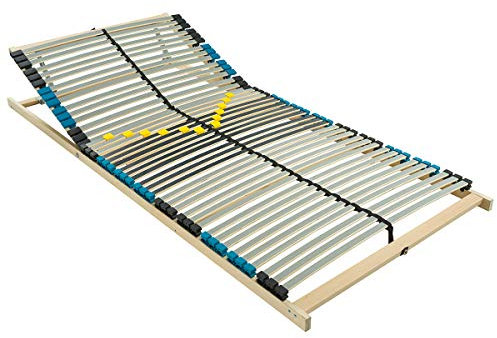 BMM Premium rete a doghe da 90x200 cm con 42 doghe, regolazione della testata, Certificato da TÜV, 7 Zone, montaggio fai-da-te, per tutti i tipi di materassi, altezza 10 cm.