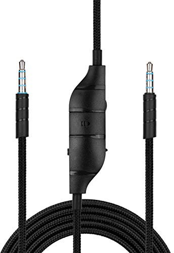 G633 Cable Aux Cord Replacement for Logitech G933 Gaming Headset on PS5 / PS4 / Xbox One/PC, 3.5mm 4-pin 5ft Audio Cable with Inline Mic and Volume Control